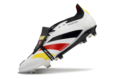 Adidas Predator Elite Foldover Tongue FG Low-Tops Soccer Cleats - White/Black/Red/Yellow