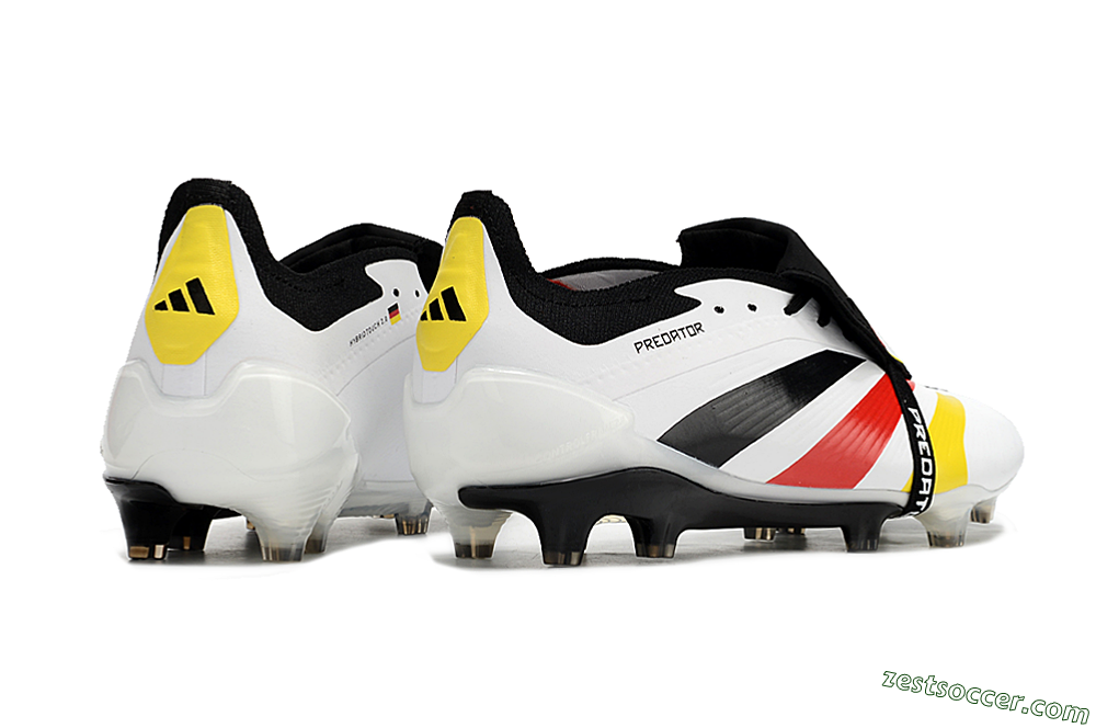 Adidas Predator Elite Foldover Tongue FG Low-Tops Soccer Cleats - White/Black/Red/Yellow 6