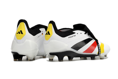 Adidas Predator Elite Foldover Tongue FG Low-Tops Soccer Cleats - White/Black/Red/Yellow