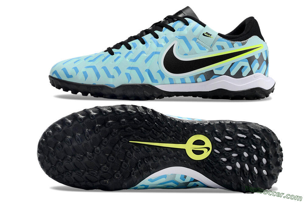 Nike Tiempo Legend 10 Pro TF Low-Tops Soccer Shoes - Blue/Black/Yellow 1