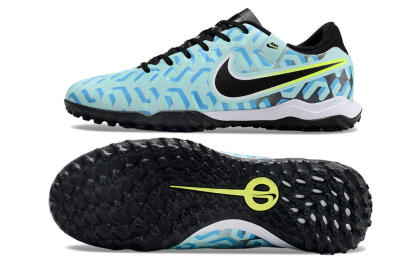 Nike Tiempo Legend 10 Pro TF Low-Tops Soccer Shoes - Blue/Black/Yellow