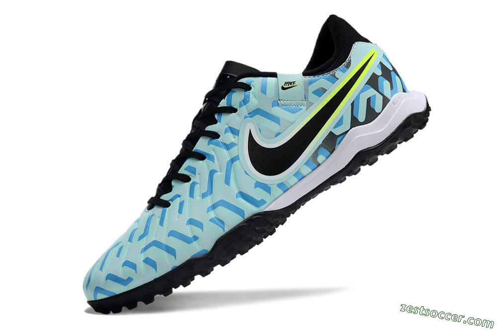 Nike Tiempo Legend 10 Pro TF Low-Tops Soccer Shoes - Blue/Black/Yellow 5