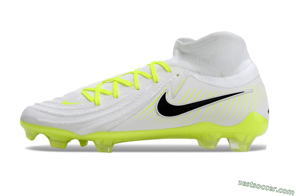 Nike Phantom Luna Elite NU FG Low-Tops Soccer Cleats - White/Yellow/Black 2
