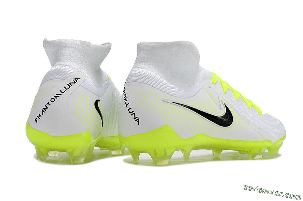 Nike Phantom Luna Elite NU FG Low-Tops Soccer Cleats - White/Yellow/Black 6