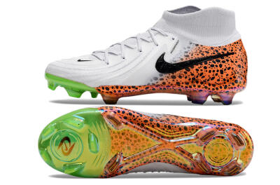 Nike Phantom Luna Elite NU FG High-Tops Soccer Cleats - White/Black/Orange