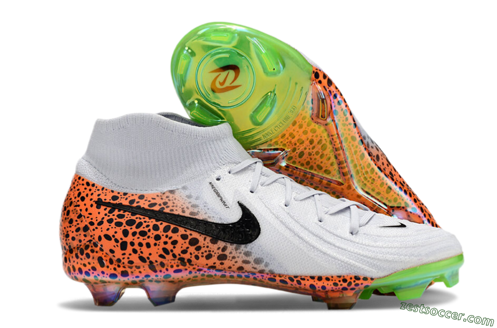 Nike Phantom Luna Elite NU FG High-Tops Soccer Cleats - White/Black/Orange 0