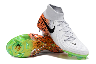 Nike Phantom Luna Elite NU FG High-Tops Soccer Cleats - White/Black/Orange