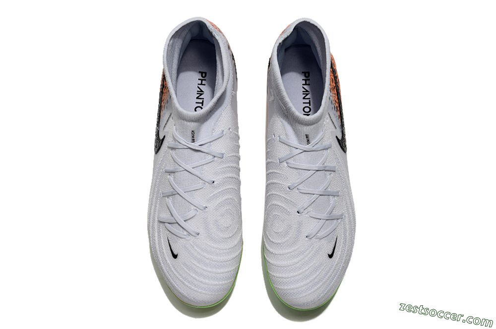 Nike Phantom Luna Elite NU FG High-Tops Soccer Cleats - White/Black/Orange 4