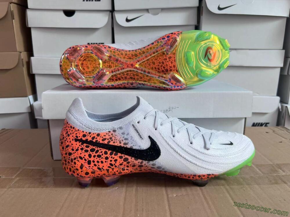 Nike Phantom Luna Elite FG Low-Tops Soccer Cleats - Grey/Orange/Black