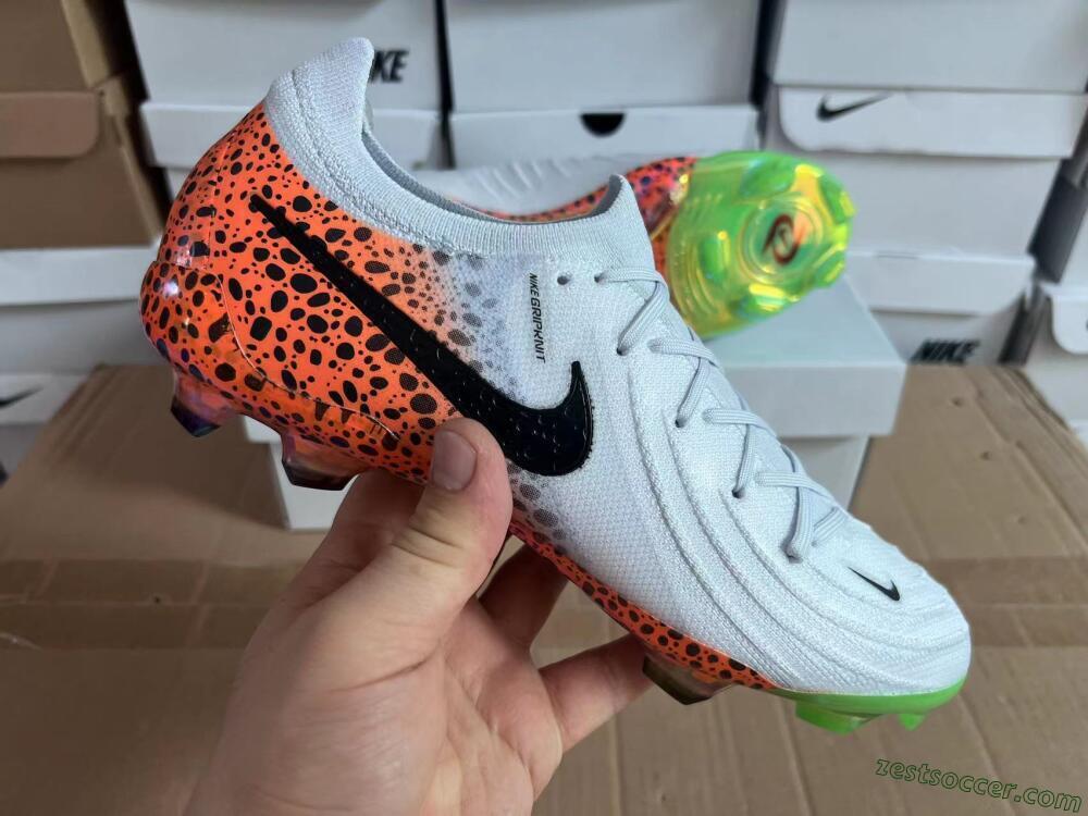 Nike Phantom Luna Elite FG Low-Tops Soccer Cleats - Grey/Orange/Black