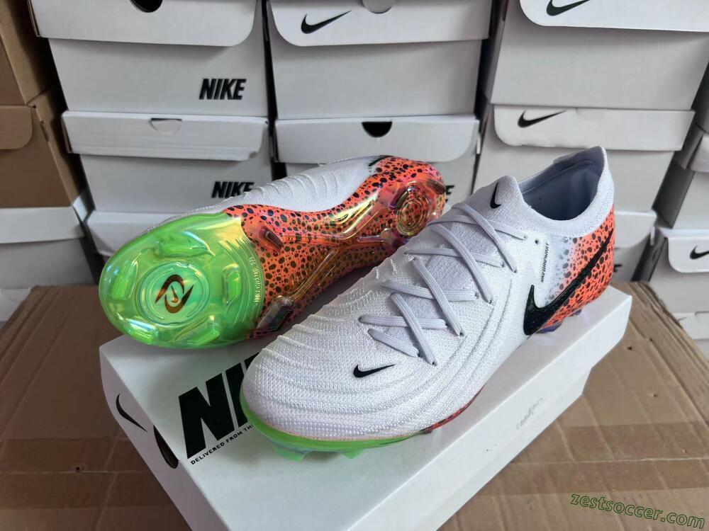 Nike Phantom Luna Elite FG Low-Tops Soccer Cleats - Grey/Orange/Black