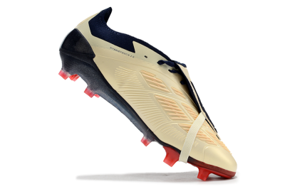 Adidas Predator Elite Foldover Tongue FG Low-Tops Soccer Cleats - Beige/Blue/Black
