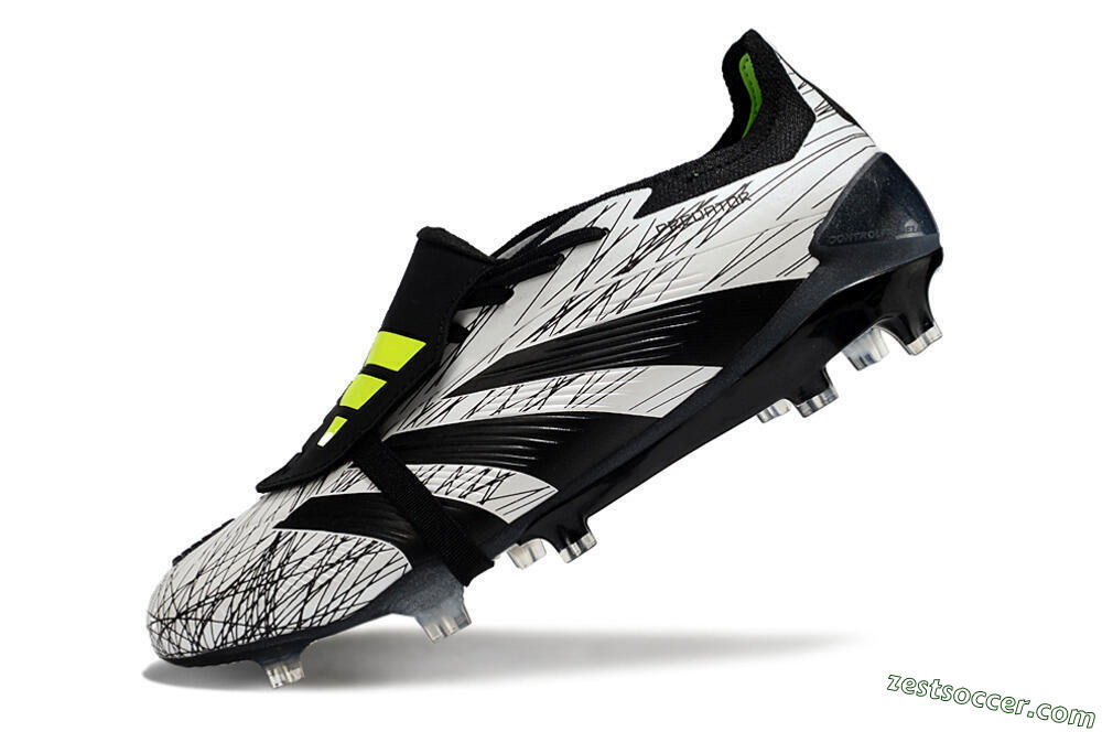 Adidas Predator Elite Foldover Tongue FG Low-Tops Soccer Cleats - White/Black/Yellow 5