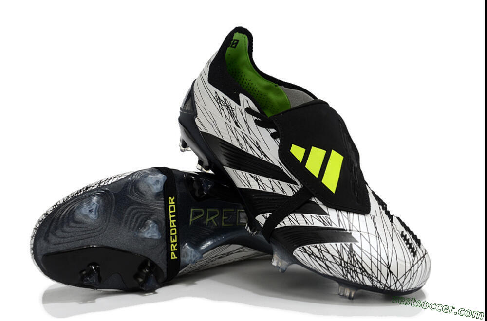 Adidas Predator Elite Foldover Tongue FG Low-Tops Soccer Cleats - White/Black/Yellow 3