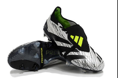 Adidas Predator Elite Foldover Tongue FG Low-Tops Soccer Cleats - White/Black/Yellow