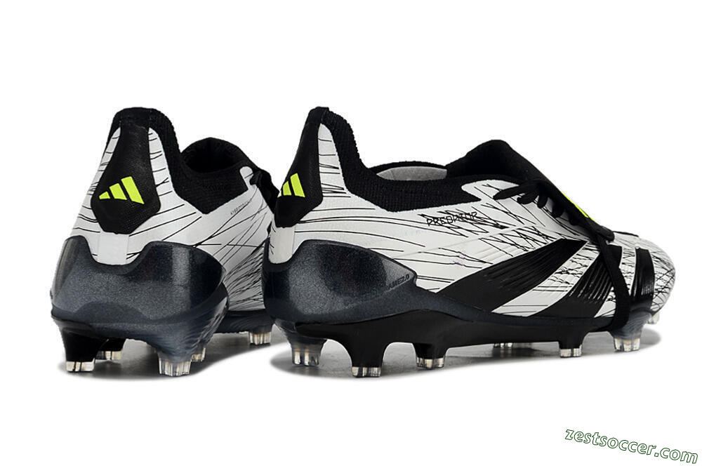 Adidas Predator Elite Foldover Tongue FG Low-Tops Soccer Cleats - White/Black/Yellow 6