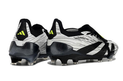 Adidas Predator Elite Foldover Tongue FG Low-Tops Soccer Cleats - White/Black/Yellow