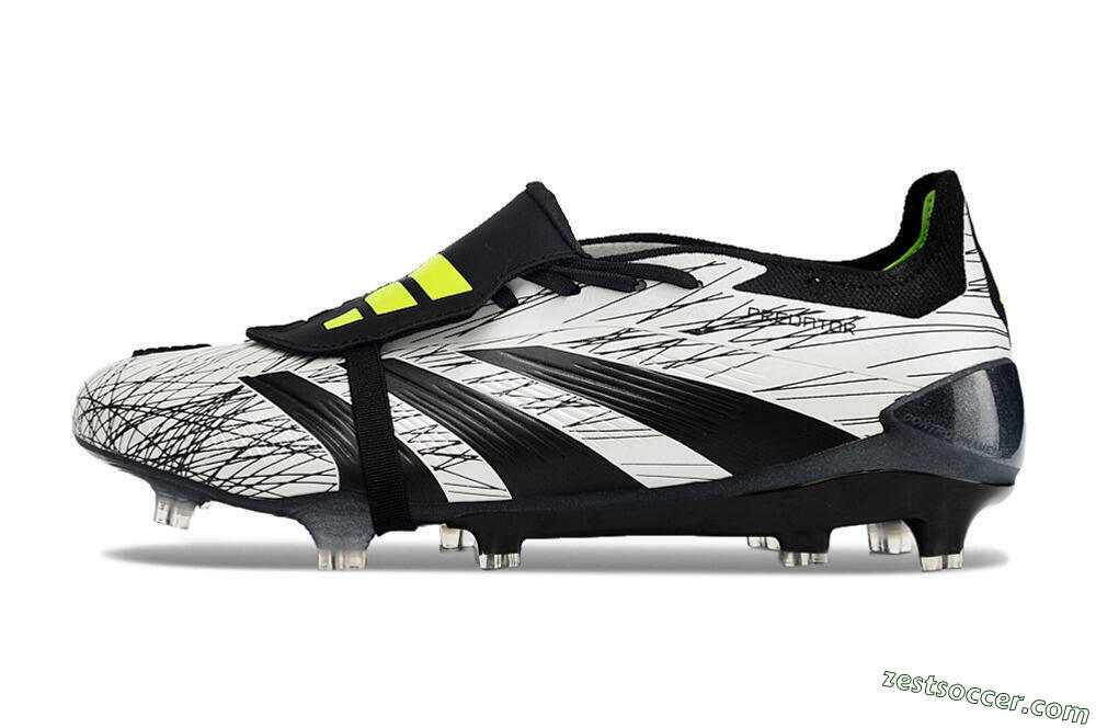 Adidas Predator Elite Foldover Tongue FG Low-Tops Soccer Cleats - White/Black/Yellow 2