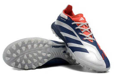 Adidas Predator 24 Elite TF Low-Tops Soccer Shoes - Silver/Blue/Red