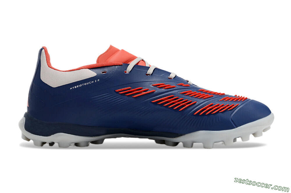 Adidas Predator 24 Elite TF Low-Tops Soccer Shoes - Silver/Blue/Red 5