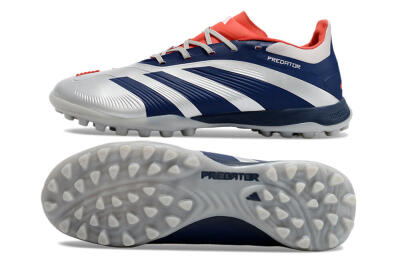 Adidas Predator 24 Elite TF Low-Tops Soccer Shoes - Silver/Blue/Red