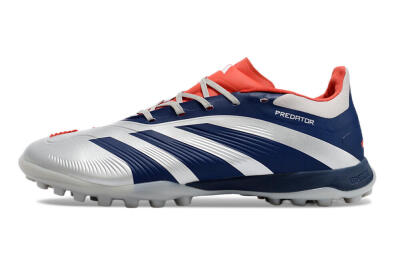 Adidas Predator 24 Elite TF Low-Tops Soccer Shoes - Silver/Blue/Red