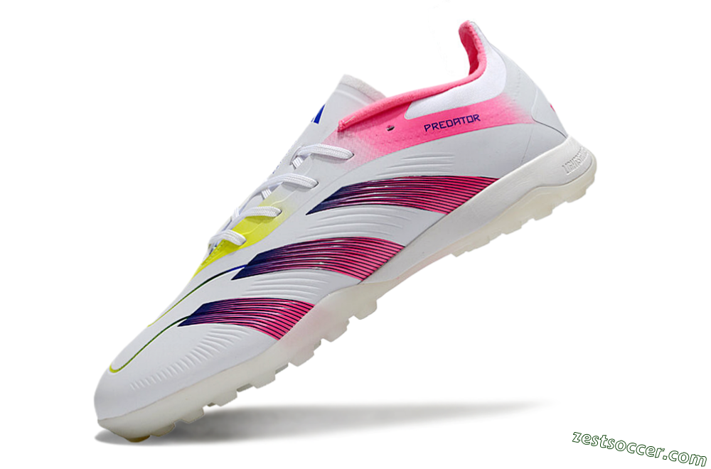 Adidas Predator 24 Elite TF Low-Tops Soccer Shoes - White/Pink/Blue/Yellow 5