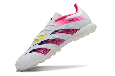 Adidas Predator 24 Elite TF Low-Tops Soccer Shoes - White/Pink/Blue/Yellow