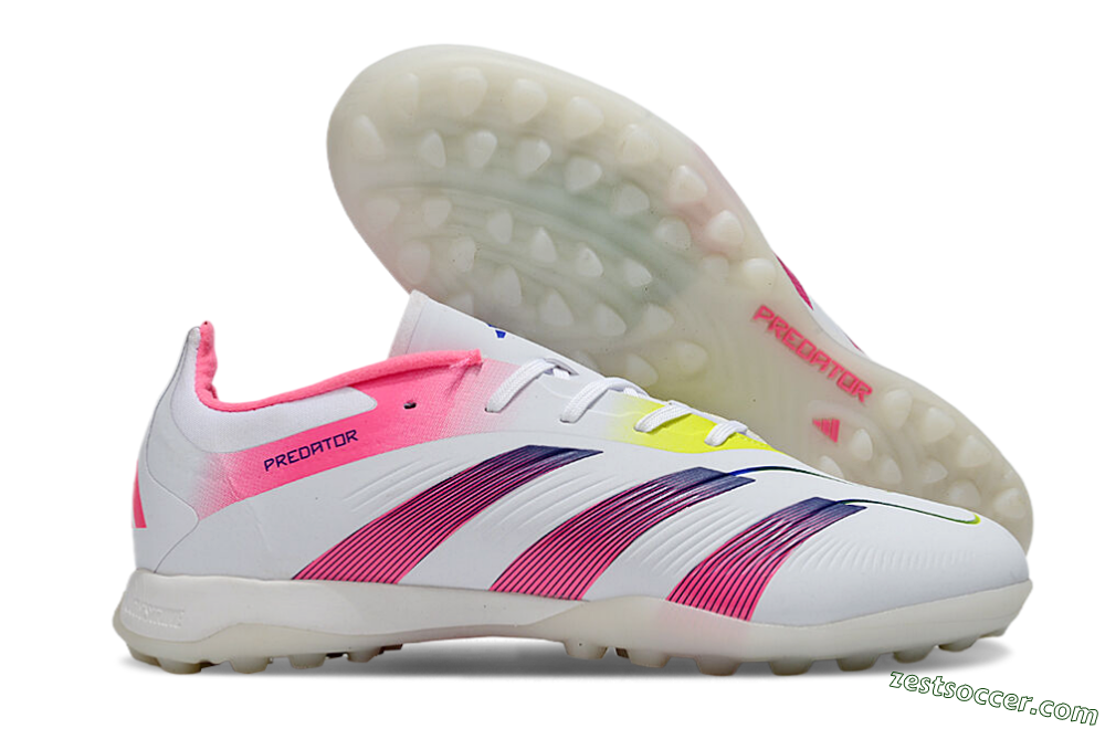 Adidas Predator 24 Elite TF Low-Tops Soccer Shoes - White/Pink/Blue/Yellow 0