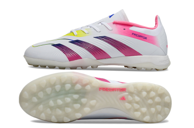Adidas Predator 24 Elite TF Low-Tops Soccer Shoes - White/Pink/Blue/Yellow
