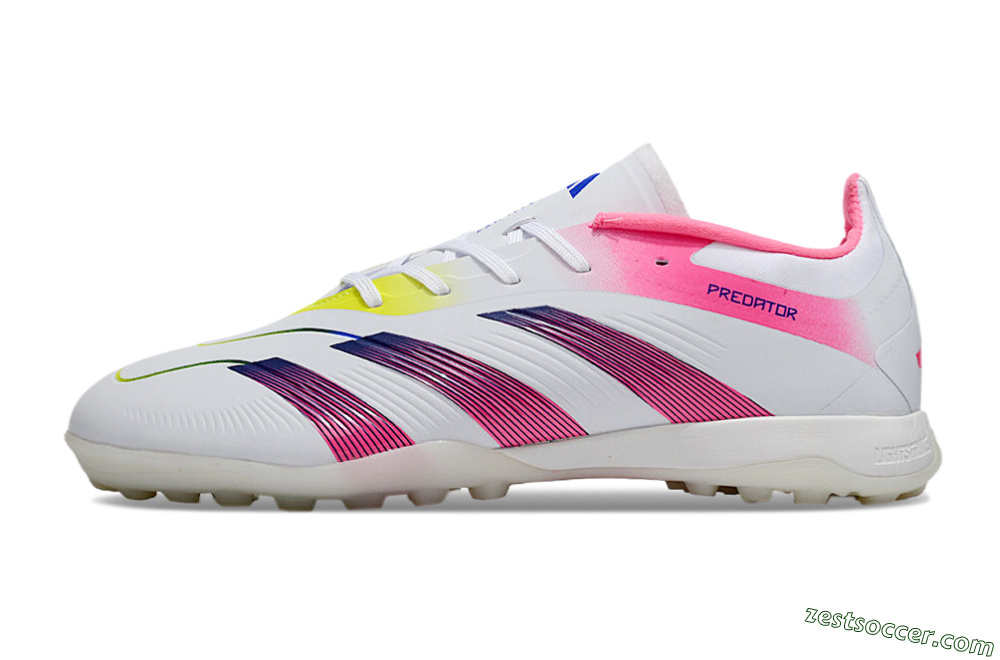 Adidas Predator 24 Elite TF Low-Tops Soccer Shoes - White/Pink/Blue/Yellow 2