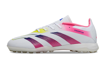 Adidas Predator 24 Elite TF Low-Tops Soccer Shoes - White/Pink/Blue/Yellow