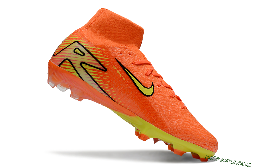 Nike Air Zoom Mercurial Superfly 10 Elite FG High-Tops Soccer Cleats - Red/Yellow/Black 4