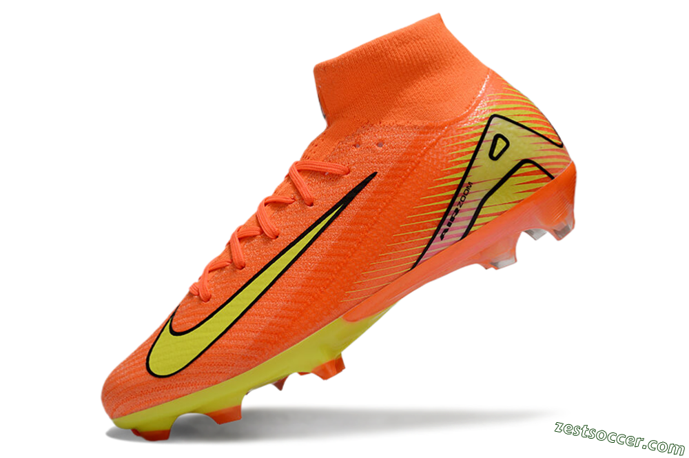Nike Air Zoom Mercurial Superfly 10 Elite FG High-Tops Soccer Cleats - Red/Yellow/Black 5