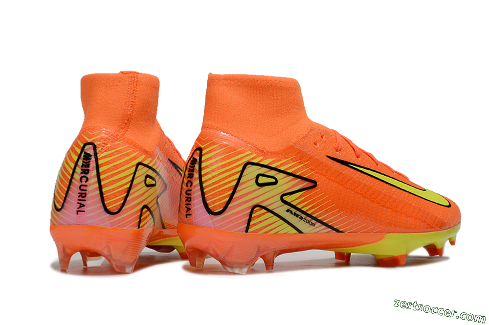 Nike Air Zoom Mercurial Superfly 10 Elite FG High-Tops Soccer Cleats - Red/Yellow/Black 6