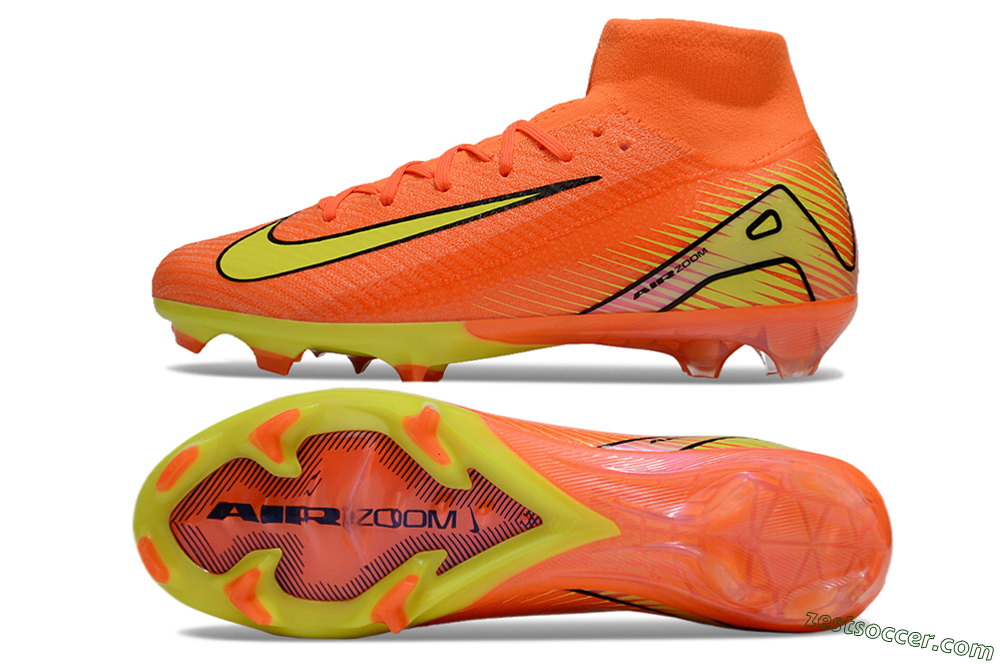 Nike Air Zoom Mercurial Superfly 10 Elite FG High-Tops Soccer Cleats - Red/Yellow/Black 1