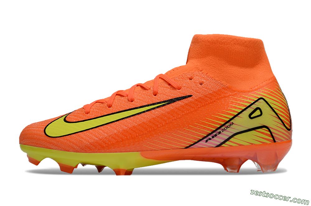 Nike Air Zoom Mercurial Superfly 10 Elite FG High-Tops Soccer Cleats - Red/Yellow/Black 2