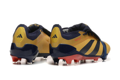 Adidas Predator Elite Foldover Tongue FG Low-Tops Soccer Cleats - Gold/Blue/Red