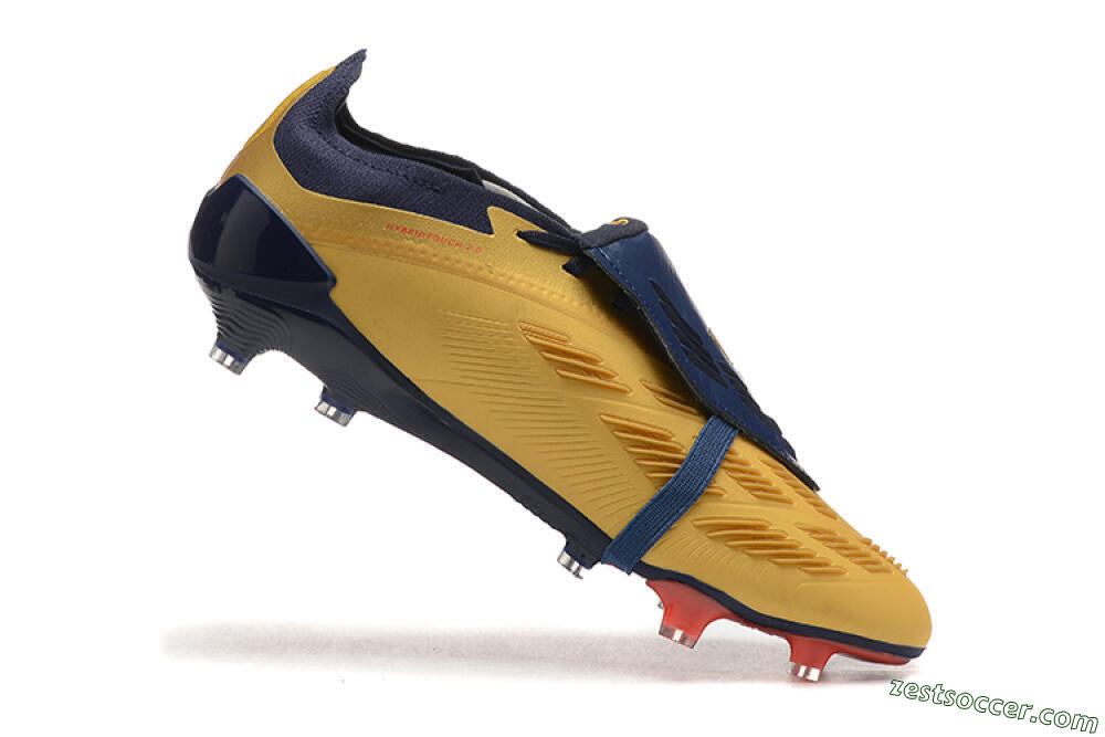 Adidas Predator Elite Foldover Tongue FG Low-Tops Soccer Cleats - Gold/Blue/Red 7