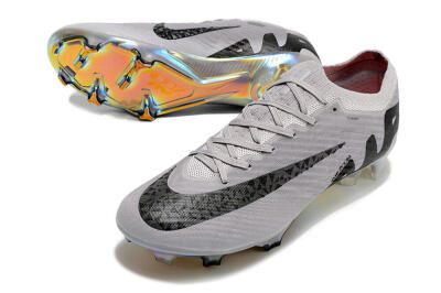 Nike Air Zoom Mercurial Vapor 15 Elite FG Low-Tops Soccer Cleats - Grey/Black/Gold