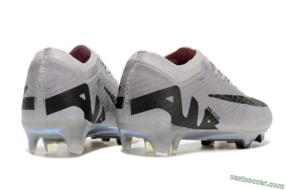 Nike Air Zoom Mercurial Vapor 15 Elite FG Low-Tops Soccer Cleats - Grey/Black/Gold 6