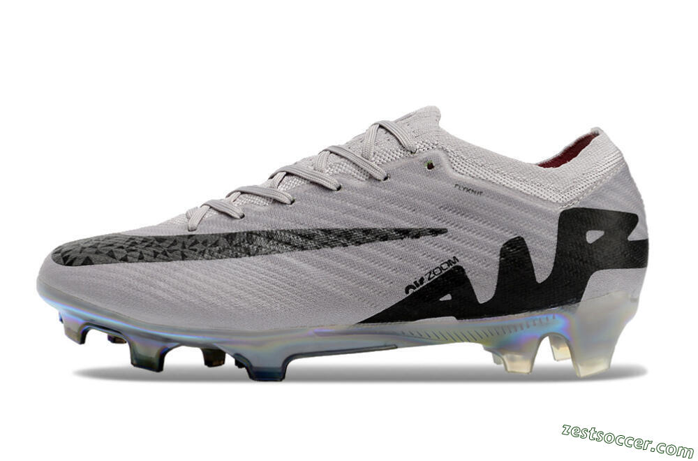 Nike Air Zoom Mercurial Vapor 15 Elite FG Low-Tops Soccer Cleats - Grey/Black/Gold 2