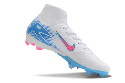Nike Air Zoom Mercurial Superfly 10 Elite FG High-Tops Soccer Cleats - White/Pink/Blue