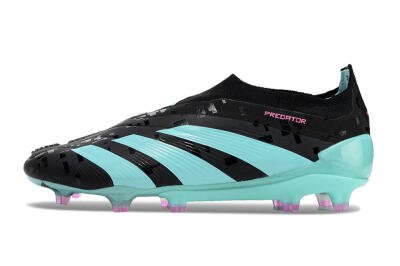 Adidas Predator+ Elite Laceless FG Low-Tops Soccer Cleats - Black/Jade/Pink