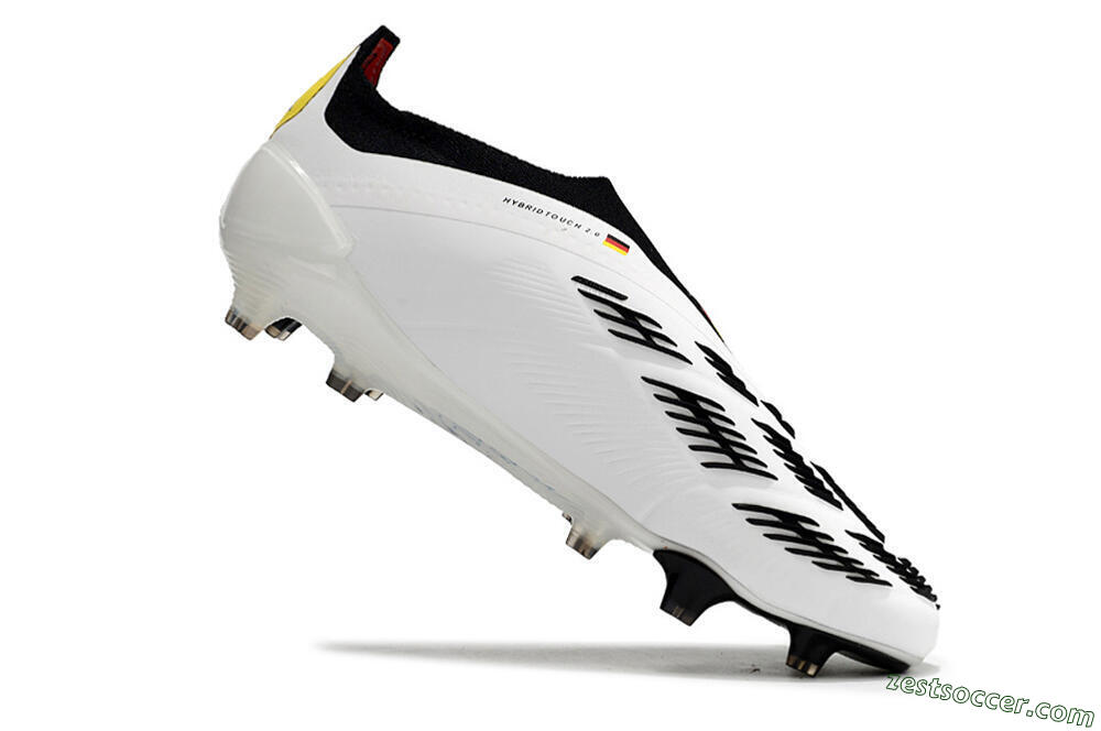 Adidas Predator+ Elite Laceless FG Low-Tops Soccer Cleats - White/Yellow/Red/Black 4
