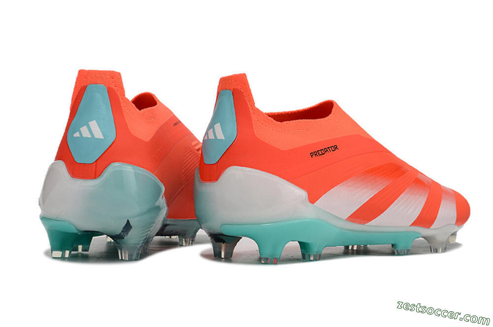 Adidas Predator+ Elite Laceless FG Low-Tops Soccer Cleats - Red/White/Jade 6