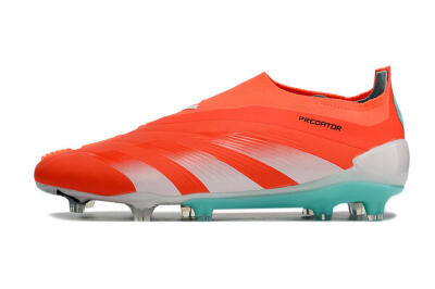 Adidas Predator+ Elite Laceless FG Low-Tops Soccer Cleats - Red/White/Jade