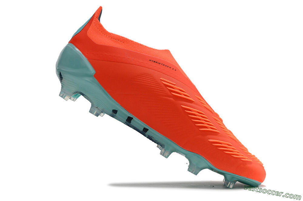 Adidas Predator+ Elite Laceless FG Low-Tops Soccer Cleats - Red/White/Jade 4