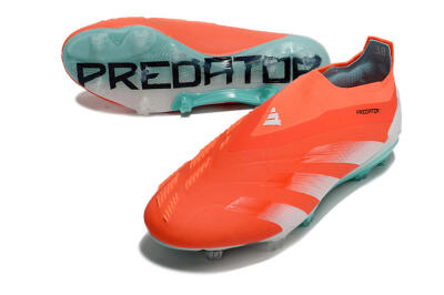Adidas Predator+ Elite Laceless FG Low-Tops Soccer Cleats - Red/White/Jade