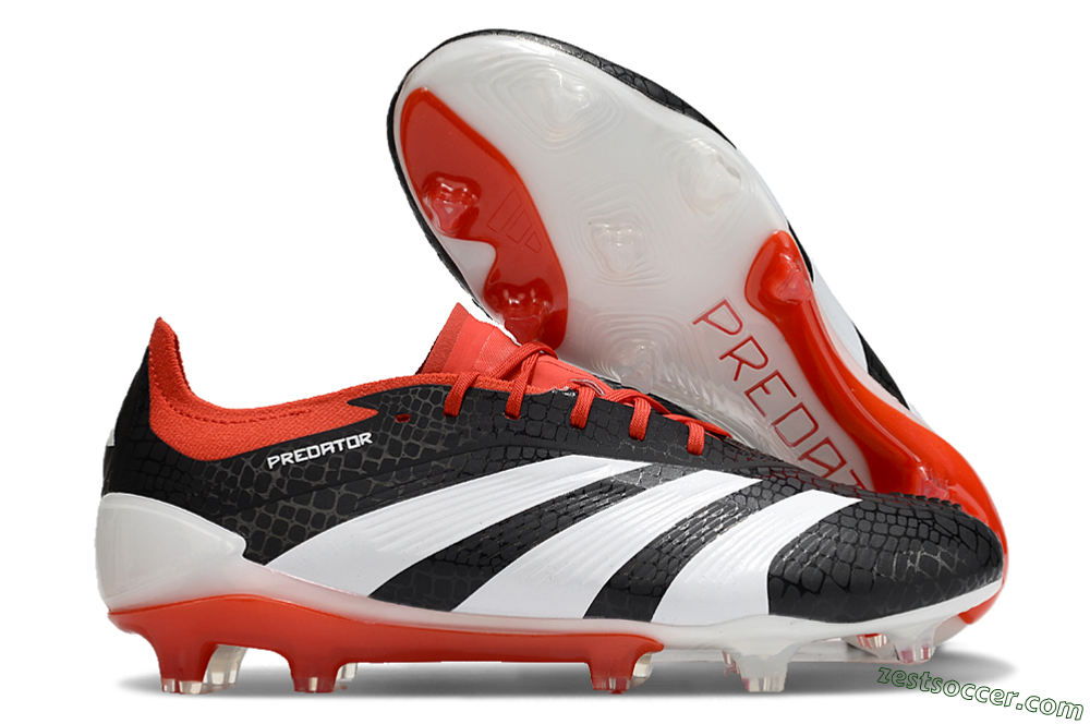 Adidas Predator Elite FG Low-Tops Soccer Cleats - Black/White/Red 0